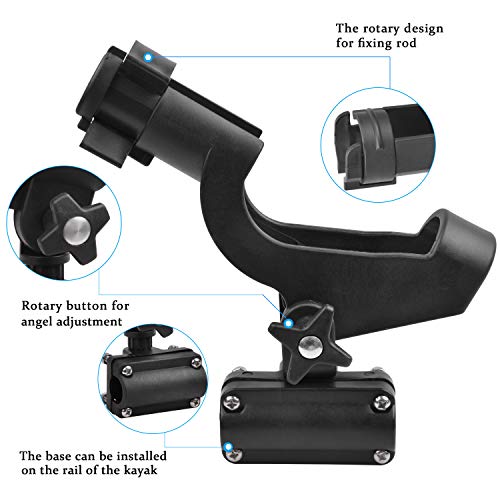 Fishing Rod Holders for Boat Adjustable Fishing Pole Holder with Large Clamp Folding Rod Racks Holder - color: 2pcs #5 Multi-Positional Mounting