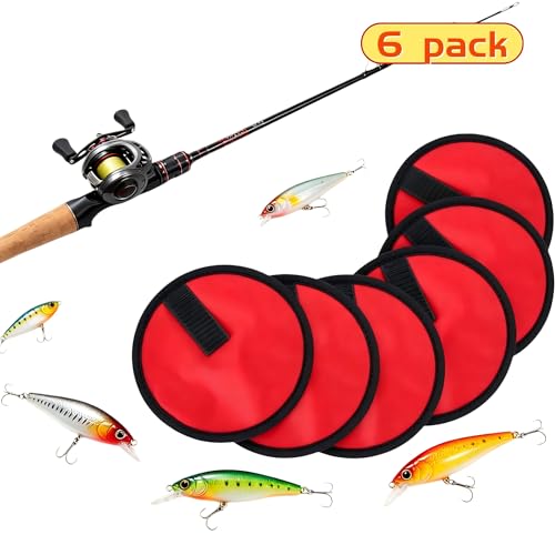 New 8Pcs Fishing Hook Covers,6 Inch Lure Wrap Bait Gloves Fish Hook Storage Protectors Pole Sleeve Guard to Keep Fishermen Fishing Safe for Fish Rod - color: Red