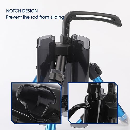 3-Tude Portable Fishing Rod Holder - Stand Holds Up to 3 Rods, Outdoor Fishing Gear Equipment Organizer - color: Long-Grey