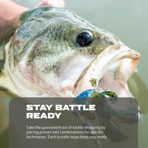Googan Squad Mondo Kit Bass Fishing Lure Sets for Largemouth & Smallmouth Bass – Includes Premium Tackle & Mystery Box Essentials - color: Gold Series