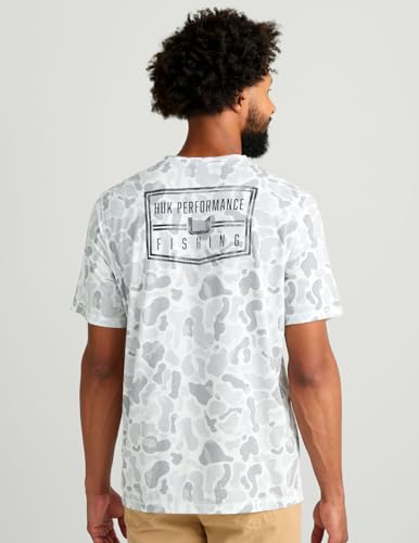 HUK Men's Drift Short Sleeve Lightweight Jersey Crew, Performance Fishing Shirt with UPF Sun Protection - color: White, size: Small
