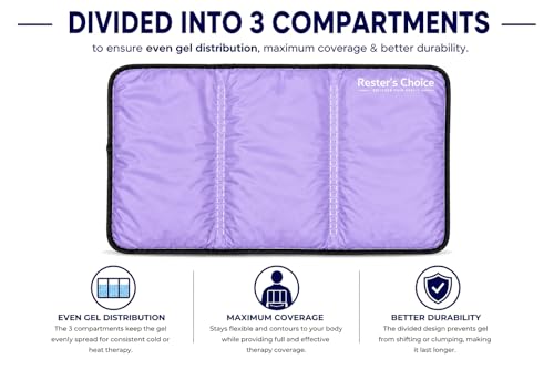 Rester's Choice Extra-Large Gel Ice Pack (13" x 21.5") - Reusable, Flexible, Durable - Ideal for Back, Shoulder, Knee (Lavender, 1 Pack, X-Large) - color: Lavender, size: 13x21.5 Inch (Pack of 1)