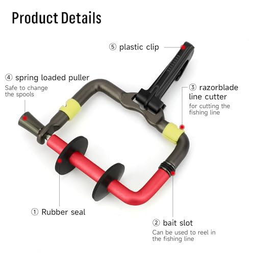 KOMCLUB Fly Fishing Tippet Head Gate Dry Fly Fishing Holder Spool Gear for Fly Line Leader Organizer Attach to Fishing Vest - color: Red