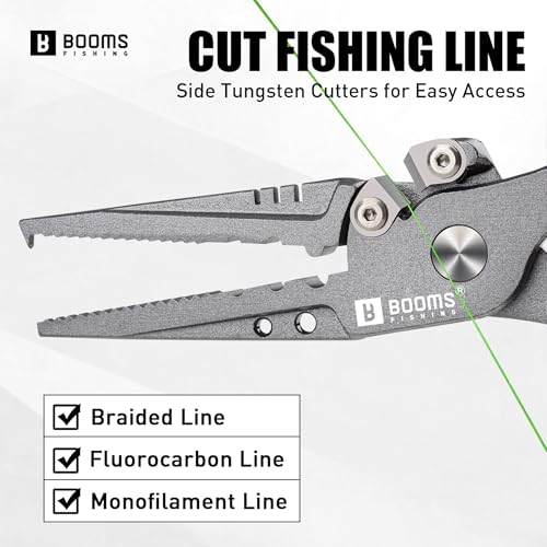 Booms Fishing Multi-Function Pliers Saltwater: 8.5" Carbon Steel Saltwater Fishing Pliers with Hook Remover, Split Ring Tool, Braid Cutters & Crimper for Freshwater & Saltwater Anglers, XW12 - style: 8.5" fishing pliers