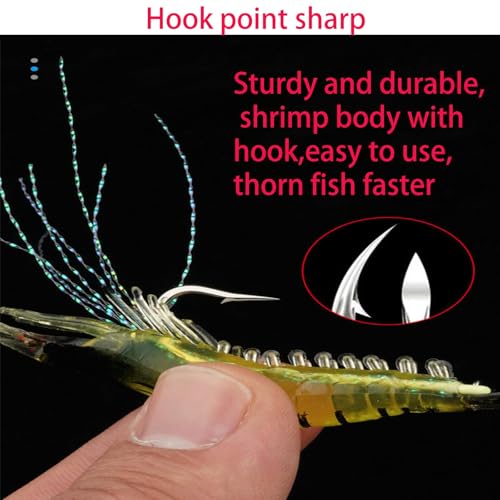 7pc Soft Luminous Shrimp Lure Set | Saltwater Fishing, Shrimp Baits