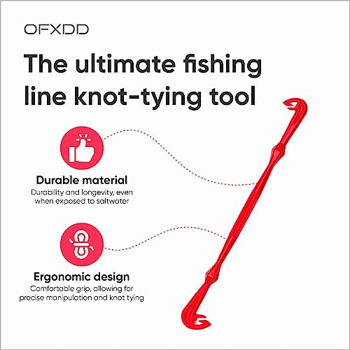 Loop Tyer - Hook Loop Tyer for Fishing - Plastic Fishing Line Knot Tying Tool - color: Red