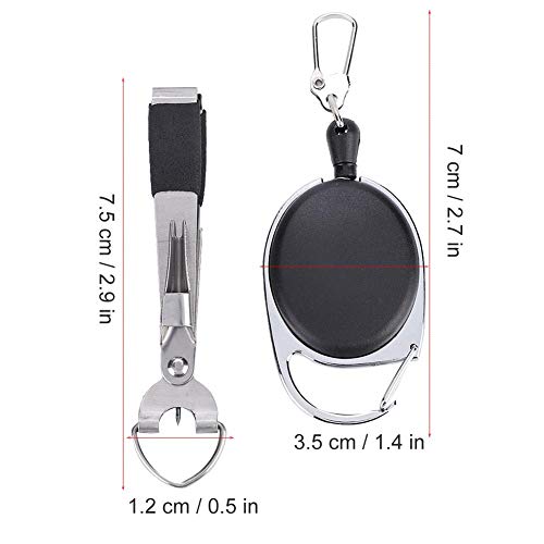 Fishing Line Nipper, Quick Knot Tying Tool, Fly Line Clippers with Zinger Retractor Combo
