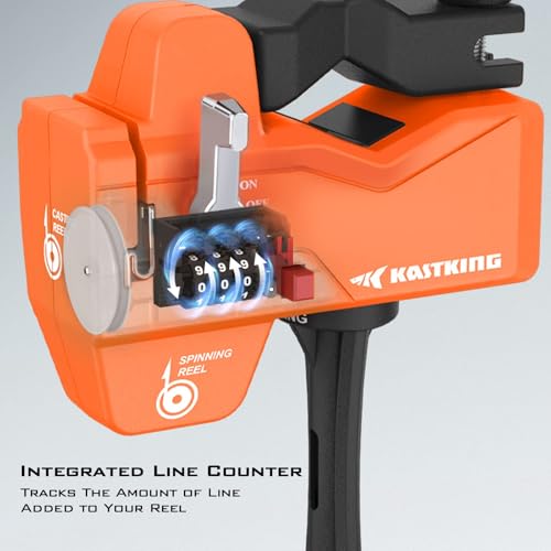 KastKing Kalibrate Fishing Line Spooler & 5’’ Braid Scissors - W/Line Counter, Patented Accessories, Portable, Compact, for Spinning & Casting Reels - No Line Twist, Fishing Gears Gifts for Men - style: Patented Line Spooler