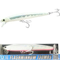 LUCKY CRAFT FlashMinnow 130MRS Saltwater Fishing Lures, Jerkbait for Halibut and Bass Fish, Slow Sinking 2-4ft, Surf Fishing Gear and Tackle Box Accessories - color: 713 Super Glow MS Cherry Berry