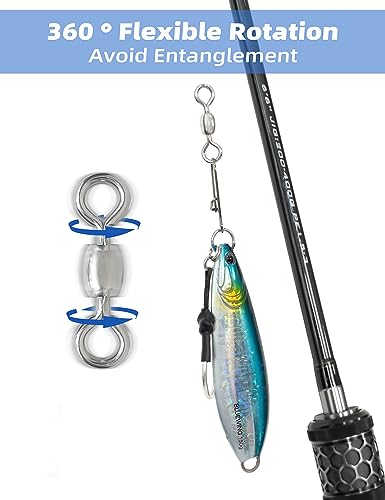 BLUEWING Stainless Steel Fishing Barrel Swivels 10pcs High Strength Line Lure Connector for Saltwater Freshwater, 303lbs - size: 303 lbs