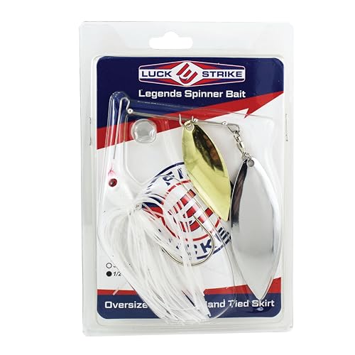 Luck E Strike Jimmy Houston Legends Spinner Bait with Willow Blades - color: White, size: 1/2 OZ