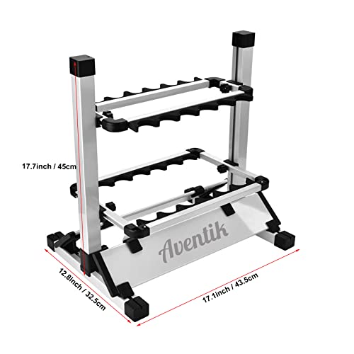 Aventik Mini Fishing Rod Holder Aluminum 12&24-Rod Fishing Rod Shelf/Rack (12 Rods Rack) - color: 12 Rods Rack
