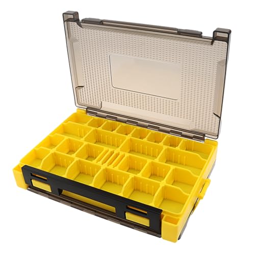 Fishing Accessories Storage Box, Double Sided Tackle Boxes Hook Organizer, Fishing Lure Case for Lure Bait Accessories (Yellow) - color: Yellow