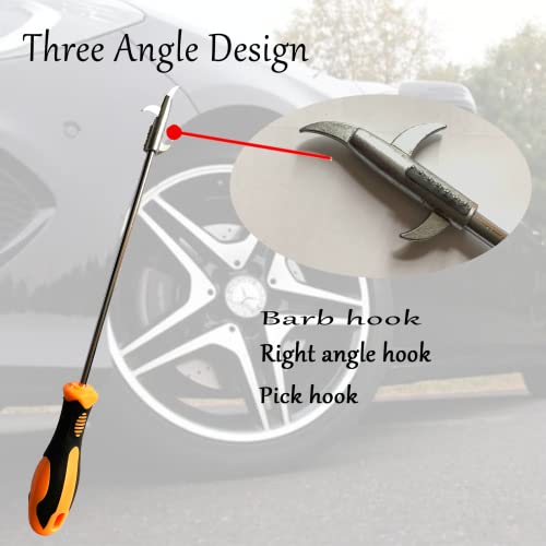 Automotive Tire Stone Cleaning Hook Multifunctional Portable Tire Stone Removal Tool Stainless Steel Car Tyre Protector Repair Tool Wheel Cleaning Tool with Screwdriver