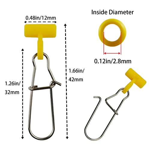 Fishing Line Sinker Slides,40 Pack Duo Lock Snaps Fishing Line Slider Sinker Weight Connectors Saltwater Freshwater - color: Yellow Duo-Lock Snap