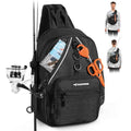 KastKing Karryall Sling Tackle Bag–Fishing Sling Pack,Fishing Backpack With Rod Holder,MOLLE System,Soft Bait & Gear Storage - color: A: Black