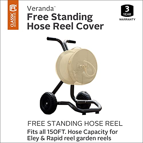Classic Accessories Veranda Patio Free Standing Portable Garden Hose Reel Cover, outdoor cover