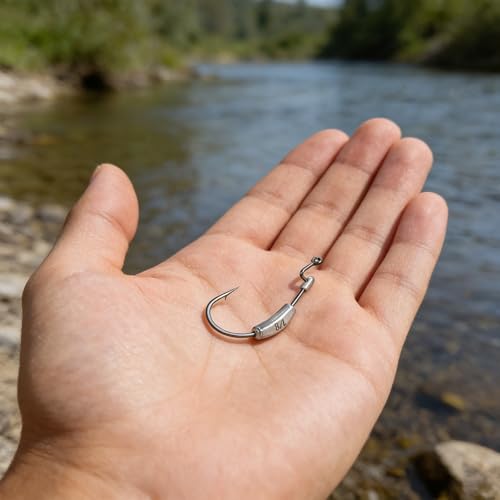 15 Pcs Weighted EWG Worm Hook, Weedless Fishing Swimbait Hooks Bass Fishing Freshwater Saltwater Assorted 1/8oz 3/16 1/4oz - size: 1/4oz-20pcs