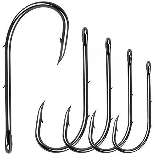 Baitholder Fishing Hooks Barbed Shank Beak Bait Holder Hooks Black Carbon Steel Offset Jig Fishing Hooks Saltwater Freshwater - size: 3/0 100pcs