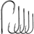 Baitholder Fishing Hooks Barbed Shank Beak Bait Holder Hooks Black Carbon Steel Offset Jig Fishing Hooks Saltwater Freshwater - size: 6/0 100pcs