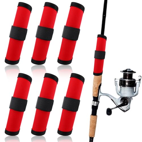 Larrel 6 Pack Fishing Lure Wraps Fishing Rod Sleeves Lure Cover Fish Hook Covers Bait Storage Protectors Rod Sleeve Guard