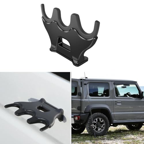 LITTLEMOLE Magnetic Fishing Rod Car Stands, Portable Outdoor Fishing Rod Storage Rack, Soft Silicone Car Pole Fly Pole Holder with 3 Holder Slots - color: Black