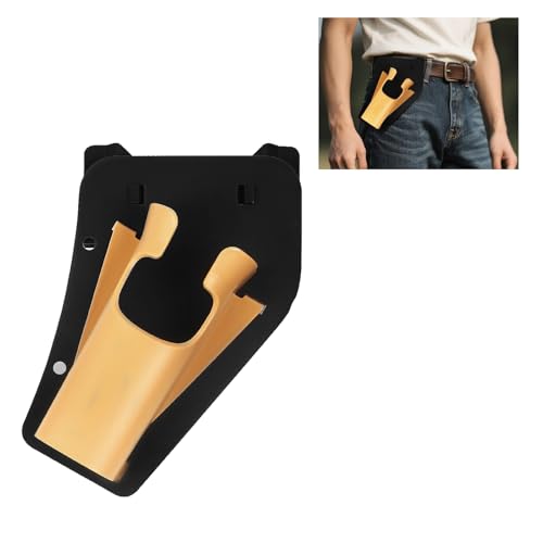 Slide-in Fishing Rod Hip Holster: 2pcs Hands-Free Waist Rod Holder Pole Gear with Stash Pocket for Fly & Bank Fishing - color: 1pcs brown