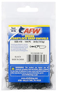 AFW Brass Coastlock Snap Swivels – Durable Fishing Gear with High-Strength Wire Snaps, Black Oxide Finish, Prevents Line Twisting & Kinking, Supports Up to 350 lb Test. - size: 144 pc, #10, 30 lb test