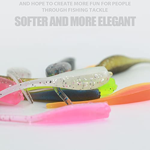 75pcs Crappie Lures Kit - Soft Plastic Coloured Crappie & Panfish Shad Baits - style: A-75pcs