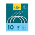 SF Pre-Tied Loop Fly Fishing Tapered Leader Nylon Clear Trout Freshwater Saltwater Bonefish Permit Bass Salmon Steelhead 7.5FT 9FT 10FT 12FT 15FT 0X 1X 2X 3X 4X 5X 6X 7X - size: 10FT-10LB, style: Saltwater Knotted 3-pack