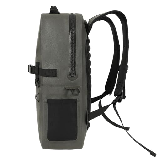 Breakwater Supply™ Fogland Waterproof IP68 Submersible Backpack | Laptop Sleeve & Airtight Zippers for Work, Travel, Outdoors, Boating, Hiking, Floating Dry Bag, Unisex, TPU (Charcoal, 25L) - color: Charcoal, size: 25L