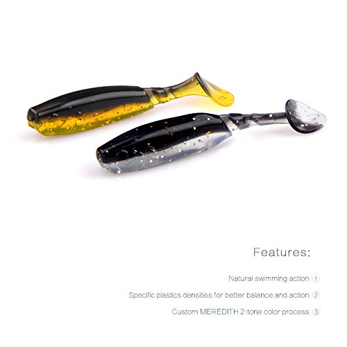 2.16in PVC Artificial Crappie Bass Bait with Paddle Tail 0.08oz.Shad Swimbaits 10-Pack Soft Baits Sea Ocean River Lake Streams Catfish Trout Pike Snapper Walleye - color: J 10pcs