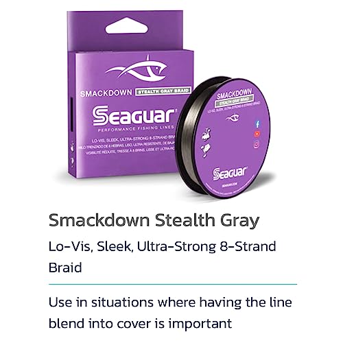 Seaguar Smackdown Low Visibility Braided Fishing Line, Stealth Gray, Multiple Sizes - size: 10lbs/150yds
