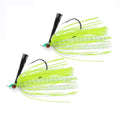 Dr.Fish 2 Pack Swim Jigs Weedless Bass Fishing Jigs Hook Lures with Reinforced Weed Guard Fish Head Swimbait Silicone Skirt Pike Walleye Muskie Freshwater Lures - color: Chartreuse, size: 1/2oz