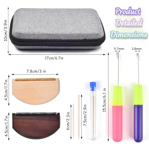 Cashmere Combs, Sweater De-Pilling Tool, Pill Remover, Include Wool Comb, Snag Repair Needles and Latch Hooks, Complete Garment Repair Kit