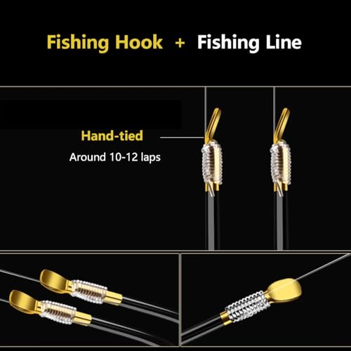 AMHDV Small Barbless Fishing Hook with Line, Tiny Fish Hooks and Leader (Pack of 20) - size: 16# (0.55-2.2lb)