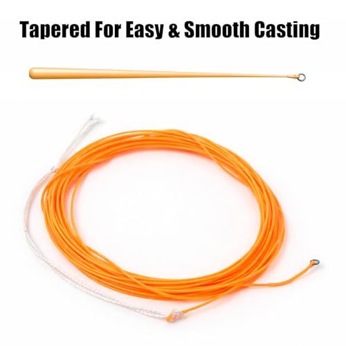Aventik Tenkara Fly Fishing Line – Tapered Floating Line with PVC Coating, Lightweight & Polyester Braided core, Smooth Casting Tenkara Line for Fly Fishing - color: Orange, size: 10FT,12LB