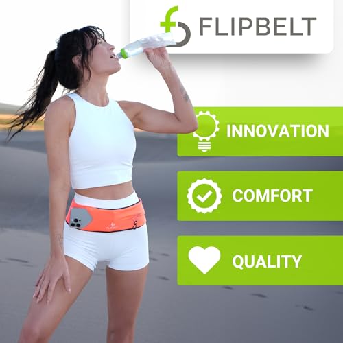 FlipBelt Classic Running Belt, Phone Holder for Running, Money Belt Pouch - color: Reflective Black, size: Small