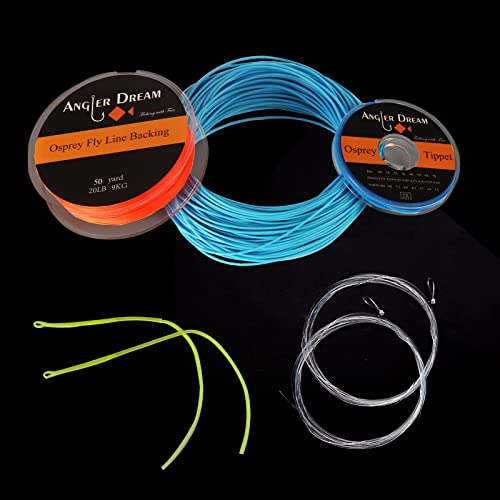 AnglerDream WF Fly Fishing Line Kit 1 2 3 4 5 6 7 8 9WT Fly Fishing Line Leader Braided Backing Fish Line - color: Blue, size: WF 2F Fly Line Combo