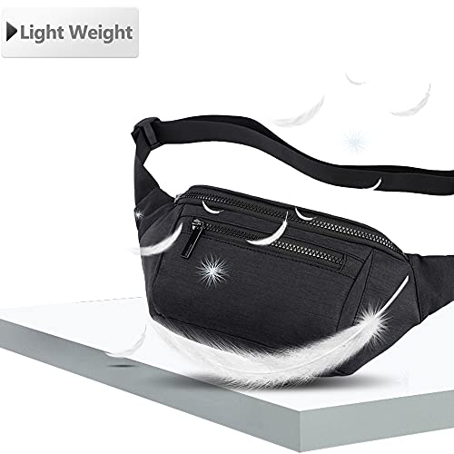 AIKENDO Fanny Pack for Men Women, Crossbody Waist Bag Pack Phone Bag | Belt Bag for Travel Walking Running Hiking Cycling, Adjustable Lightweight Hip Pack, Easy Carry Any Phone,Wallet (Black) - color: Black
