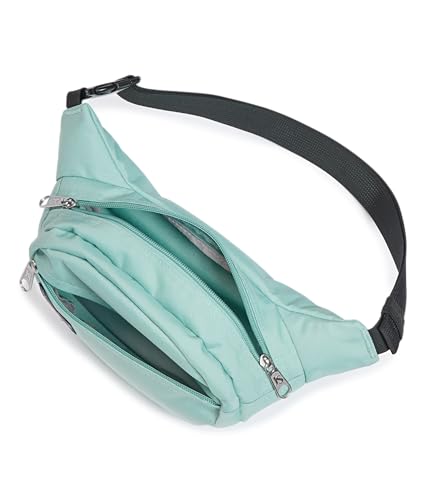 JanSport Fifth Avenue Fanny Pack Crossbody Bags for Women, Men - Stylish, Durable Waist Bag with Adjustable Belt, Main Zippered Pocket, Quick Stash Pocket - Travel Essentials - Black - color: Faded Sage
