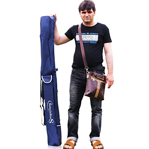 Sougayilang Fishing Rod Case Organizer Pole Storage Bag Fishing Rod and Reel Carrier Organizer for Travel - color: Blue-Length: 160cm/63in