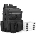 Fishing Tackle Backpack With Rod Holders, Large 40L Fishing Backpack for Camping, Hiking - style: 4 Tackle Boxes Included