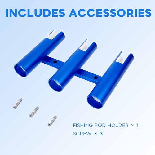 Aluminium Fishing Rod Holders for Boat, Wall-Mounted Fishing Pole Roof Rod Rack,Surf Fishing Rod Holder for Truck, Boats & Yacht - color: 3 Tubes Blue