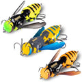 Kingdom Wasp Crawl Bait Insect Bionic Floating Fishing Lures Swimbaits Hard Artificial Baits Lure Freshwater and Saltwater Bass Carp Pike Walleye Fishing ABS Material Carbon Steel Three Book Hook - color: Set1, size: 6.6g