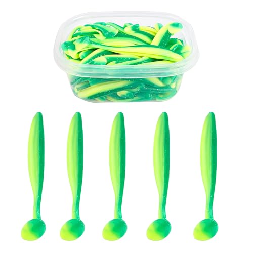 Paddle Tail Swimbaits FS/RE-10 | for Bass Fishing,14 Colors ,Fishing Lures with Flash Blade,Freshwater Saltwater ,Bass Bait,for Trout Catfish Pike - color: Color H, size: 9cm,50pcs