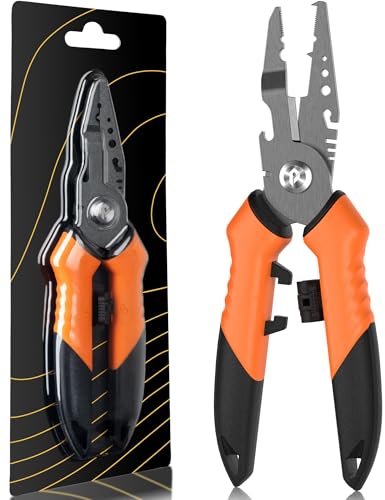 7.5"Fishing Split Ring Pliers, Multi-Function Fishing Gear | Stainless Steel Fishing Tools,Corrosion-Resistant Saltwater Fishing Pliers