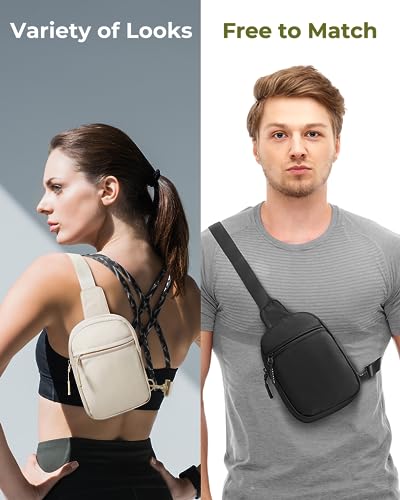 CHOLISS Small Sling Bag for Women and Men, Crossbody Bags Trendy Fanny Packs Chest Bag with Extended Strap - color: A03 Green