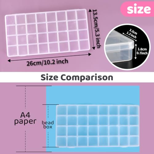 Eppingwin 32 Grids Bead Organizer, Craft Organizers and Storage, Acrylic Organizers, plastic Bead Organizer Box for Crafts Organizing Storing - color: 32 grids(1 P)