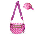 Checkered Crossbody Bag Bum Bags for Women, Spacious Nylon Fanny Packs Belt Wallet (red checkered) - color: red checkered